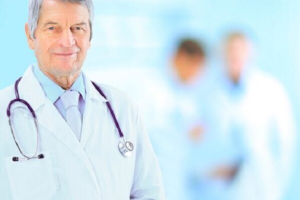 Doctor treating acute prostatitis
